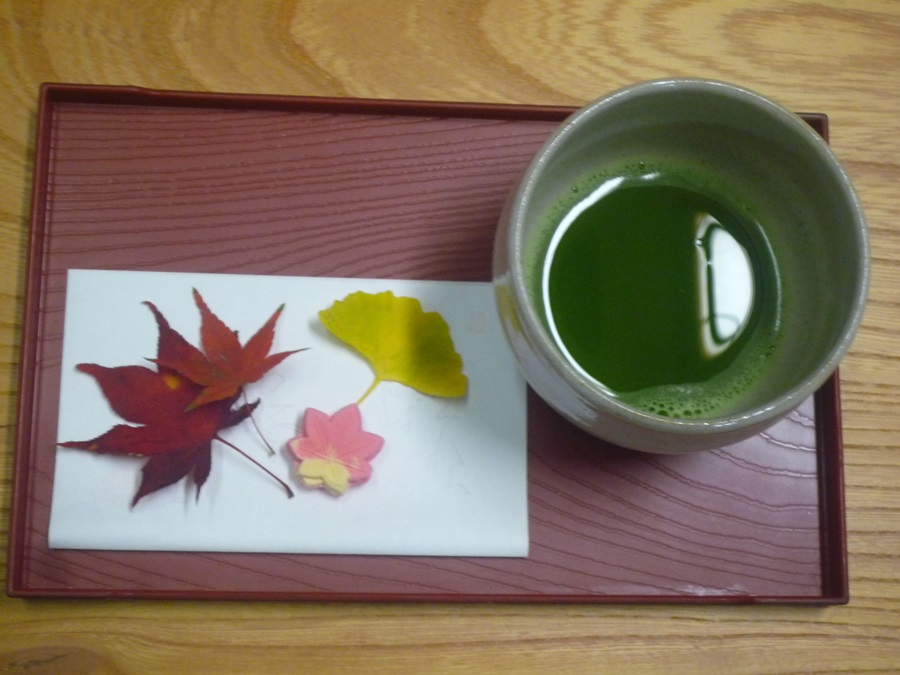 紅葉と抹茶